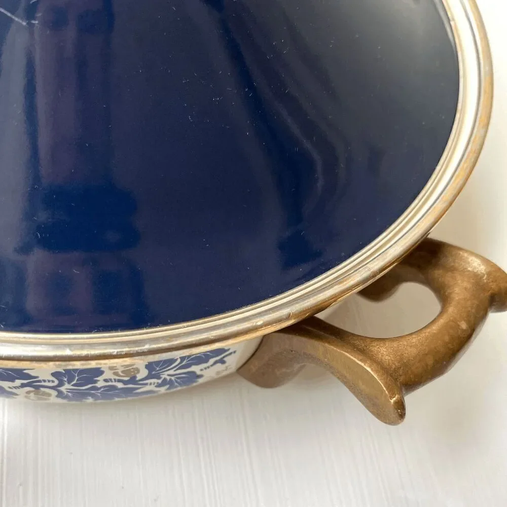 Vintage 1981 Asta Katja German Enamel Bakeware Dish Oak Leaf & Acorn